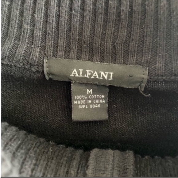 Men’s Black Alfani Formal Long Sleeve Half Zip Sweater Size Medium - Picture 5 of 5